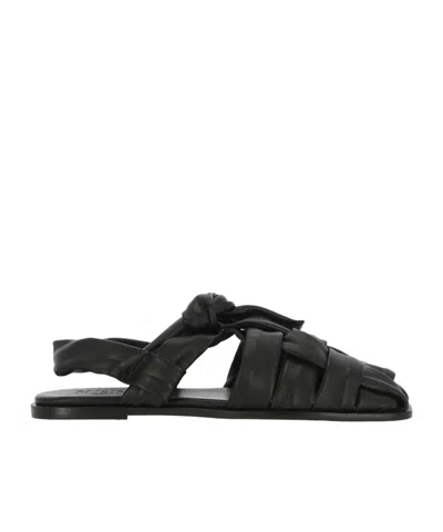 HEREU HEREU INTERWOVEN KNOTTED T-BAR SANDALS