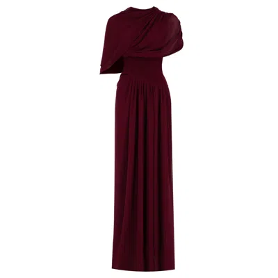 HERFETCH WOMEN'S NEUTRALS MAXI ROUGE DRESS-BURGUNDY
