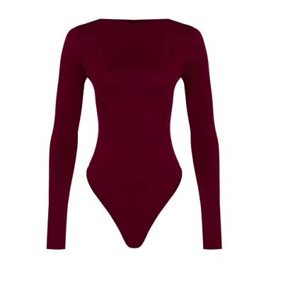 HERFETCH WOMEN'S NEUTRALS TAILORED TOP-BURGUNDY