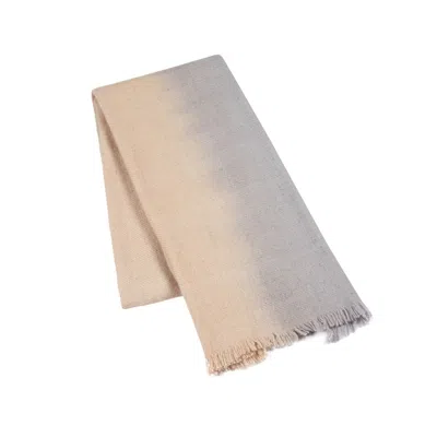 HERITAGEMODA MEN'S GREY / NEUTRALS / WHITE BEIGE GREY CLASSIC PASHMINA SCARF