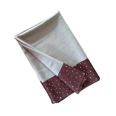 HERITAGEMODA WOMEN'S NEUTRALS / GREY / BROWN SILVER GREY AND REDDISH BROWN WOOL SILK SCARF WITH SHIMMER EFFECT