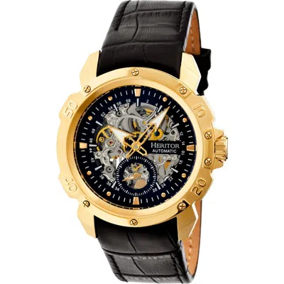 HERITOR AUTOMATIC HERITOR AUTOMATIC CONRAD SKELETON LEATHER-BAND WATCH