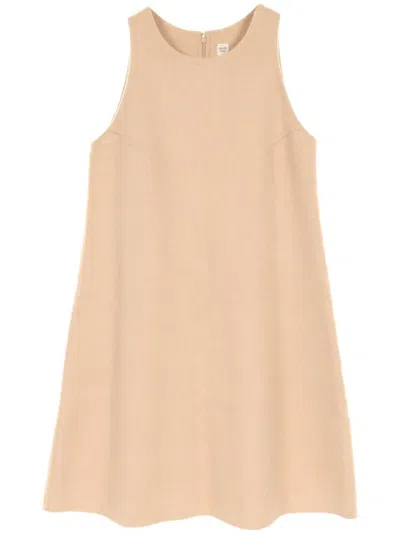 HERMES 2000S SLEEVELESS CAMEL HAIR MINI DRESS