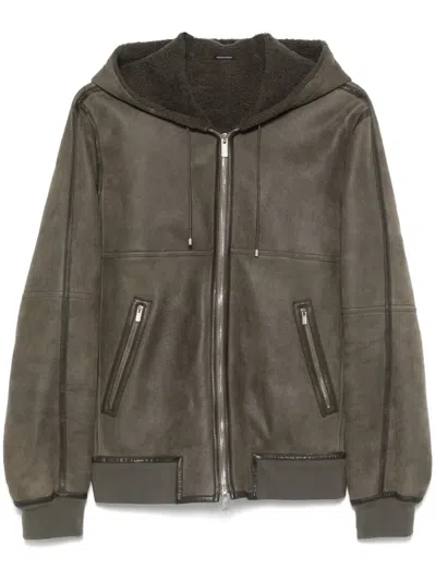 HERMES 2010S HOODED LEATHER JACKET