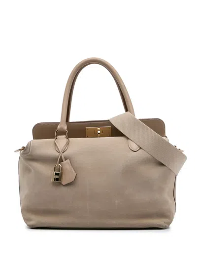 HERMES 2013 VEAU GRIZZLY AND SWIFT TOOLBOX 33 SATCHEL