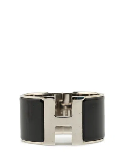 HERMES 20TH CENTURY EXTRA WIDE ENAMEL CLIC CLAC H PM COSTUME BRACELET