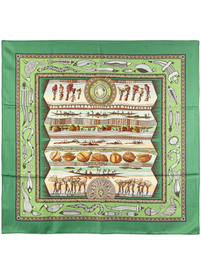 HERMES 20TH CENTURY VIE DU FLEUVE SILK SCARF SCARVES