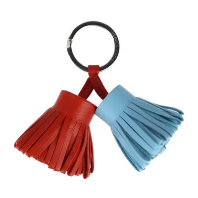 HERMES BLEU AZTEQUE COLOR ROSE JAIPUR AGNEAU MILO KEYRING (PRE-OWNED)