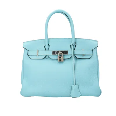 HERMES BLUE BLUE ATOLL TAURILLON CLEMENCE LEATHER HANDBAG (PRE-OWNED)