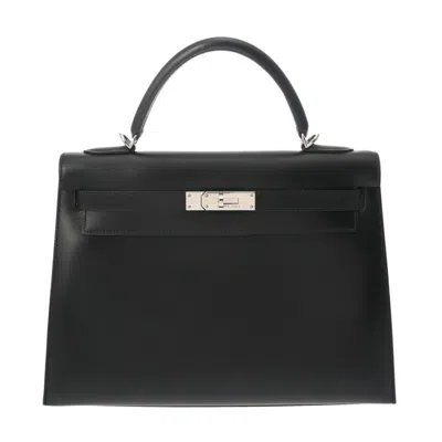 HERMES BOX CALF LEATHER HANDBAG (PRE-OWNED)