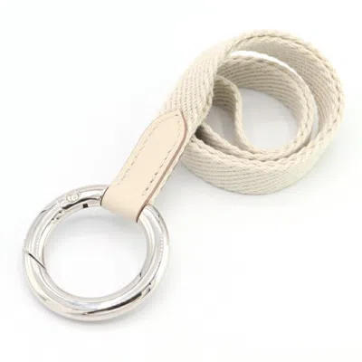 HERMES CANVAS LEATHER METAL KEYRING (PRE-OWNED)