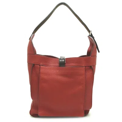 HERMES COLOR ROUGE GARANCE TAURILLON CLEMENCE LEATHER SHOULDER BAG (PRE-OWNED)