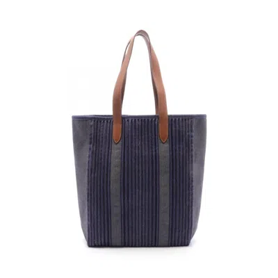 HERMES HERMES DENIM LEATHER CABAS CALICUT TOTE BAG