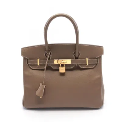 HERMES ETOUPE EPSOM LEATHER HANDBAG (PRE-OWNED)