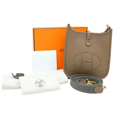 HERMES ETOUPE TAURILLON CLEMENCE LEATHER SHOULDER BAG (PRE-OWNED)