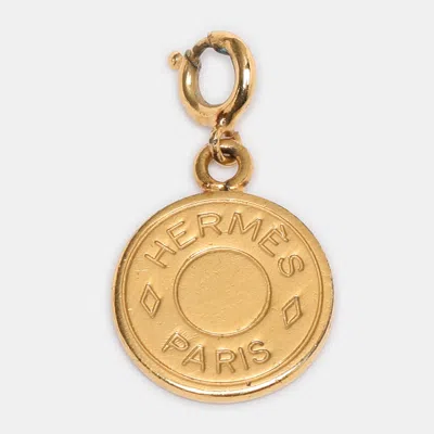 HERMES HERMÈS GOLD TONE METAL BIJOUTERIE FANTAISE PENDANT