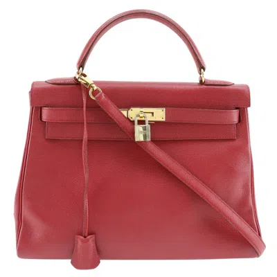 HERMES KELLY LEATHER HANDBAG (PRE-OWNED)
