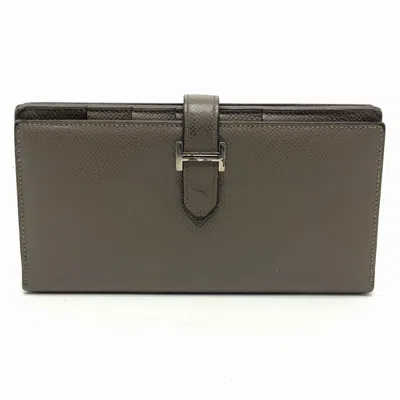 HERMES LEATHER LONG WALLET (BI-FOLD) (PRE-OWNED)