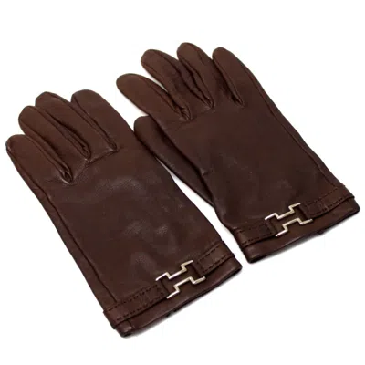 HERMES LEATHER WARM GLOVES (PRE-OWNED)