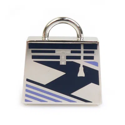 HERMES NAVY ENAMEL METAL PENDANT (PRE-OWNED)