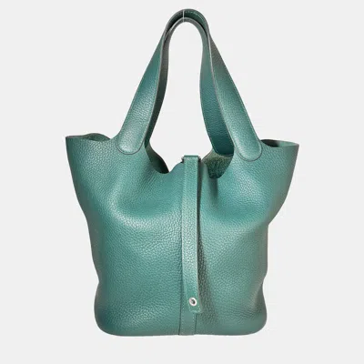 HERMES PICOTIN LOCK 22 CLEMENCE MALACHITE BAG