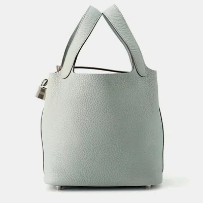 HERMES PICOTIN LOCK BLUE PALE TAURILLON CLEMENCE PM