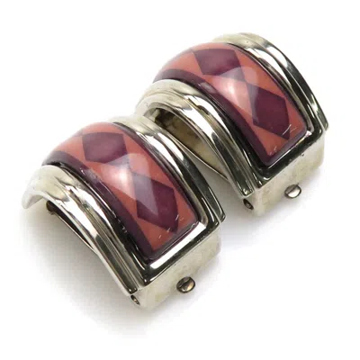 HERMES PINK CLOISONNÉ/ENAMEL METAL CLIP EARRINGS (PRE-OWNED)