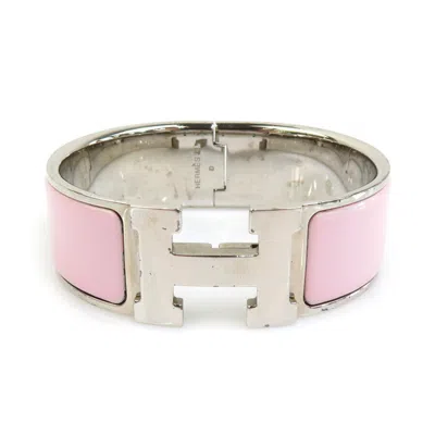 HERMES PINK ENAMEL METAL BANGLE (PRE-OWNED)