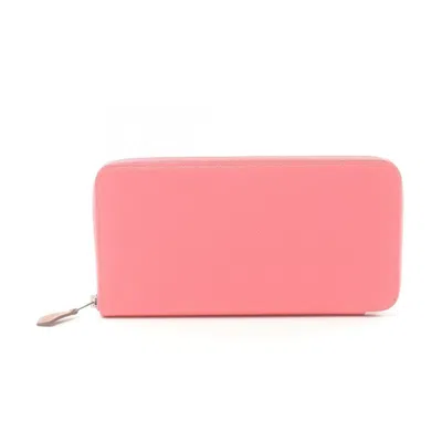 HERMES PINK ROSE AZALEE EPSOM LEATHER LONG WALLET (BI-FOLD) (PRE-OWNED)