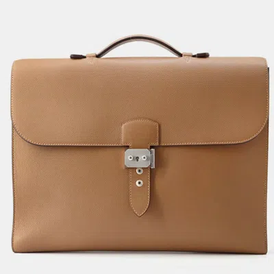 HERMES SAC A DEPECHES LIGHT TABAC CAMEL EVERCOLOR SIZE 37