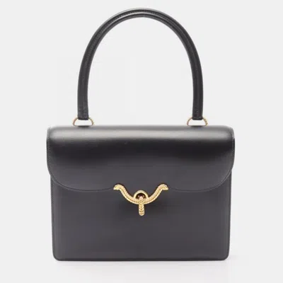 HERMES VASCO LEATHER BLACK BAG