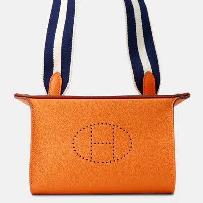 HERMES VIDEPOCHES ORANGE TOGO LEATHER SHOULDER BAG