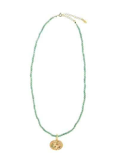 HERMINA ATHENS HERMINA ATHENS KNOSSOS CHARM AVENTURINE NECKLACE ACCESSORIES