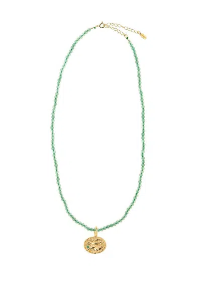 HERMINA ATHENS HERMINA ATHENS KNOSSOS CHARM AVENTURINE NECKLACE ACCESSORIES