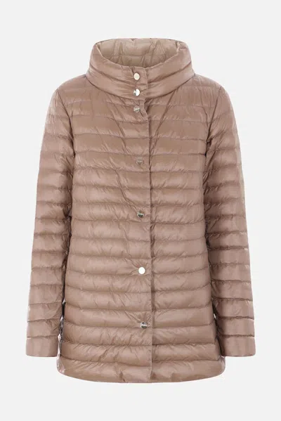 HERNO A-SHAPE REVERSIBLE DOWN JACKET IN ULTRALIGHT NYLON