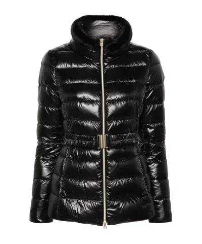 HERNO HERNO HIGH NECK BELTED PUFFER JACKET