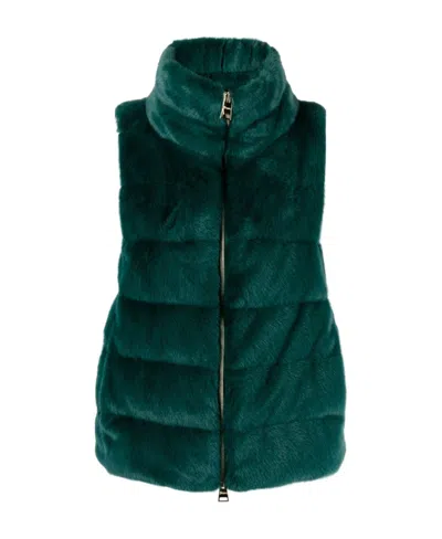 HERNO HERNO FAUX-FUR ZIPPED QUILTED GILET