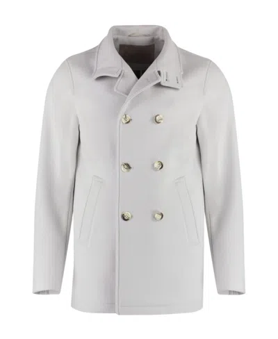 HERNO HERNO DOUBLE-BREASTED HIGH-NECK TAILORED COAT