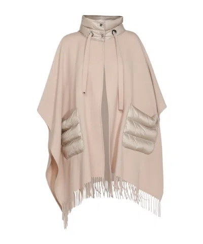 HERNO HERNO HIGH-NECK FRINGED-EDGE DRAWSTRING PONCHO