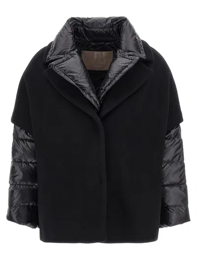 HERNO HOOD INSERT DOWN JACKET PUFFER JACKETS BLACK