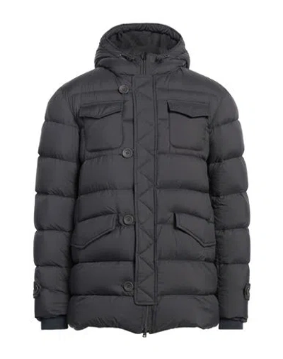 HERNO HERNO LEGEND MAN PUFFER CHARCOAL SIZE 42 POLYAMIDE, POLYURETHANE COATED, ELASTANE