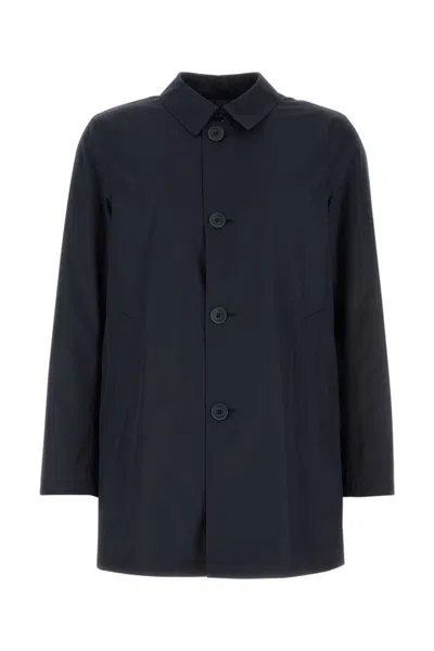 HERNO NAVY BLUE POLYESTER JACKET