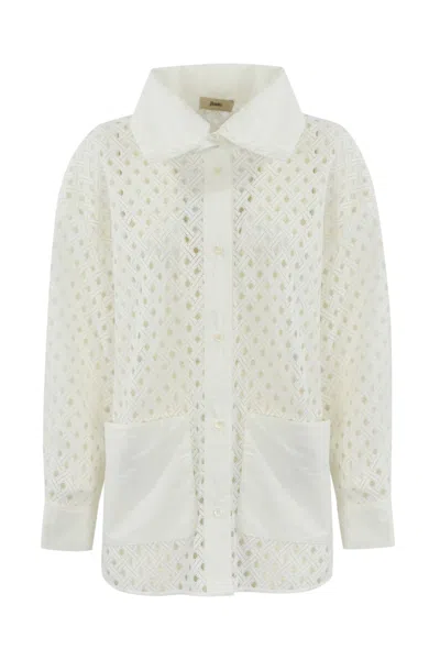 HERNO PERFORATED SHIRT JACKET