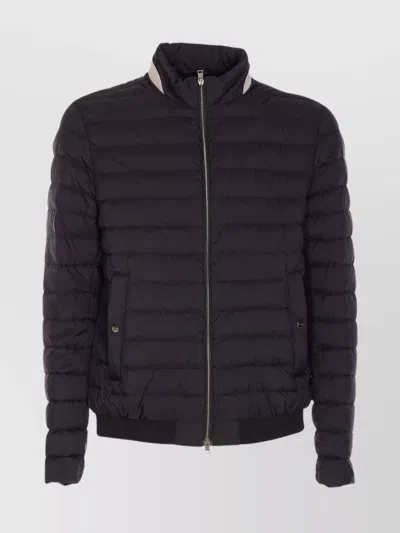 HERNO QUILTED HIGH COLLAR BOMBER JACKET