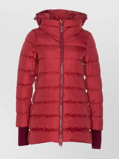 HERNO QUILTED HOODED LONG JACKET