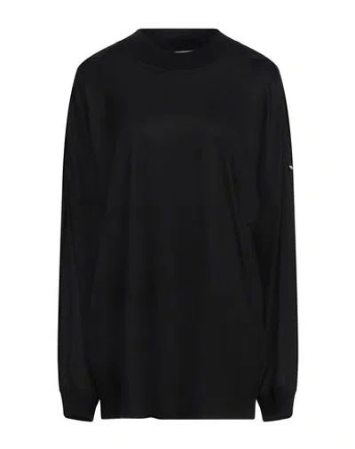 HERNO HERNO RESORT WOMAN T-SHIRT BLACK SIZE 14 NYLON, POLYESTER, VIRGIN WOOL, COTTON, VISCOSE