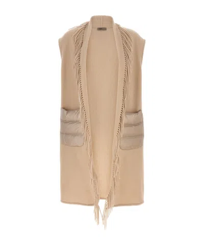 HERNO HERNO FRINGED DETAILED COAT
