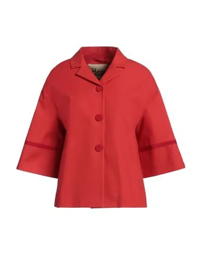 HERNO HERNO WOMAN BLAZER RED SIZE 6 COTTON, VISCOSE