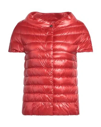 HERNO HERNO ICONICO WOMAN PUFFER TOMATO RED SIZE 2 POLYAMIDE, COTTON, ACETATE