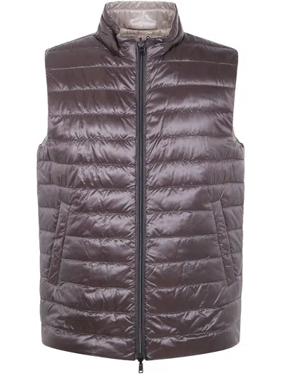 HERNO HERNO ZIPPED QUILTED REVERSIBLE DOWN GILET